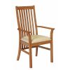 Lichfield Cream Leather Carver Oak Dining Chair - £20 OFF SUMMER SALE - 3