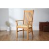 Lichfield Cream Leather Carver Oak Dining Chair - £20 OFF SUMMER SALE - 2