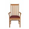 Lichfield Red Leather Carver Oak Dining Chair - £20 OFF SUMMER SALE - 4
