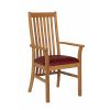 Lichfield Red Leather Carver Oak Dining Chair - £20 OFF SUMMER SALE - 3