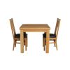 Lichfield 90cm to 180cm Flip Top Extending Table 2 Chelsea Brown Leather Chairs Set - SUMMER SALE - 4