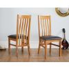 Lichfield Double Extending 240cm Oak Table 8 Chelsea Brown Leather Oak Chairs Set - SUMMER SALE - 3