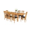 Lichfield Double Extending 240cm Oak Table 8 Chelsea Brown Leather Oak Chairs Set - SUMMER SALE - 2