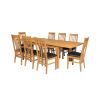Lichfield Double Extending 240cm Oak Table 8 Chelsea Brown Leather Oak Chairs Set - SUMMER SALE - 6