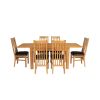 Lichfield Double Extending 210cm Oak Table 6 Chelsea Brown Leather Chairs - SUMMER SALE - 6