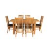 Lichfield Double Extending 210cm Oak Table 6 Chelsea Brown Leather Chairs - SUMMER SALE - 7