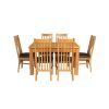 Lichfield Double Extending 210cm Oak Table 6 Chelsea Brown Leather Chairs - SUMMER SALE - 8