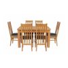 Lichfield Double Extending 210cm Oak Table 6 Chelsea Brown Leather Chairs - SUMMER SALE - 9