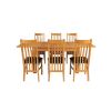 Lichfield Double Extending 210cm Oak Table 6 Chelsea Brown Leather Chairs - SUMMER SALE - 10