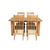 Lichfield 140cm Narrow Flip Top Extending Oak Table 4 Chelsea Brown Leather Chairs Set - SUMMER SALE - 5