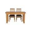 Lichfield 140cm Narrow Flip Top Extending Oak Table 4 Chelsea Brown Leather Chairs Set - SUMMER SALE - 8