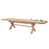 Provence 3.4m Double Extending X Leg Oak Table Oval Corners - £300 OFF SUMMER SALE - 3