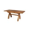 Country Oak 1.3 to 1.8m Cross Leg Oak Dining Table - £80 OFF SUMMER SALE - 24