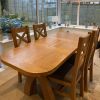 130cm to 180cm Country Oak X Leg Butterfly Extending Table Oval Corners - £80 OFF SUMMER SALE - 4