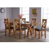 Country Oak 2.8m X Leg Double Extending Large Dining Table - £300 OFF FLASH SALE - 5