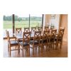 Country Oak 2.8m X Leg Double Extending Large Dining Table - £300 OFF FLASH SALE - 24