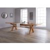 Country Oak 3.4m Cross Leg Double Extending Large Dining Table - £300 OFF SUMMER SALE - 2