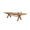 Country Oak 3.4m Large Double Extending Dining Table X Leg Oval Corners - £300 OFF SUMMER SALE - 5