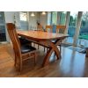 Country Oak 3.4m Large Double Extending Dining Table X Leg Oval Corners - £300 OFF SUMMER SALE - 3