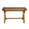 80cm Small Country Oak Cross Leg Indoor Bench - £40 OFF FLASH SALE - 3