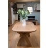 Country Oak 1.4m Cross Leg Dining Table Oval Corners - £80 OFF FLASH SALE - 16