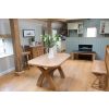 Country Oak 1.4m Cross Leg Dining Table Oval Corners - £80 OFF FLASH SALE - 4