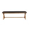 Country Oak 160cm Cross Leg Dark Brown Leather Bench - £60 OFF FLASH SALE - 20