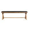 Country Oak 160cm Cross Leg Dark Brown Leather Bench - £60 OFF FLASH SALE - 21