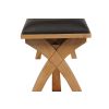 Country Oak 160cm Cross Leg Dark Brown Leather Bench - £60 OFF FLASH SALE - 22