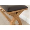 Country Oak 160cm Cross Leg Dark Brown Leather Bench - £60 OFF FLASH SALE - 16