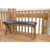 Country Oak 160cm Cross Leg Dark Brown Leather Bench - £60 OFF FLASH SALE - 6
