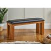 Country Oak 120cm Brown Leather Chunky Oak Bench - £50 OFF FLASH SALE - 2