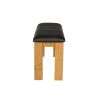 Country Oak 120cm Brown Leather Chunky Oak Bench - £50 OFF FLASH SALE - 6