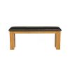 Country Oak 120cm Brown Leather Chunky Oak Bench - £50 OFF FLASH SALE - 5