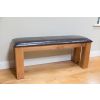 Country Oak 120cm Brown Leather Chunky Oak Bench - £50 OFF FLASH SALE - 8