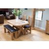 Country Oak 120cm Brown Leather Chunky Oak Bench - £50 OFF FLASH SALE - 13