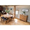 Country Oak 120cm Brown Leather Chunky Oak Bench - £50 OFF FLASH SALE - 14