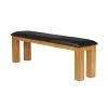 150cm Country Oak Brown Leather Chunky Indoor Oak Bench - £50 OFF FLASH SALE - 2 150cm Country Oak Brown Leather Chunky Indoor Oak Bench - £50 OFF FLASH SALE - 2