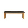 150cm Country Oak Brown Leather Chunky Indoor Oak Bench - £50 OFF FLASH SALE - 3 150cm Country Oak Brown Leather Chunky Indoor Oak Bench - £50 OFF FLASH SALE - 3