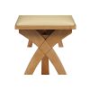 Cream Leather 1.6m Country Oak Cross Leg Bench - £60 OFF FLASH SALE - 4