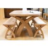 Country Oak 140cm X Leg Oval Table and 2 1.2m X Leg Country Oak Benches - SUMMER SALE - 7