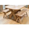 Country Oak 140cm X Leg Oval Table and 2 1.2m X Leg Country Oak Benches - SUMMER SALE - 16