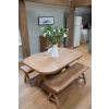 Country Oak 140cm X Leg Oval Table and 2 1.2m X Leg Country Oak Benches - SUMMER SALE - 17