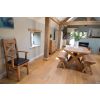 Country Oak 140cm X Leg Oval Table and 2 1.2m X Leg Country Oak Benches - SUMMER SALE - 18