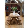 Country Oak 140cm X Leg Oval Table and 2 1.2m X Leg Country Oak Benches - SUMMER SALE - 11