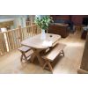 Country Oak 140cm X Leg Oval Table and 2 1.2m X Leg Country Oak Benches - SUMMER SALE - 12