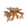 Country Oak 140cm X Leg Oval Table and 2 1.2m X Leg Country Oak Benches - SUMMER SALE - 3