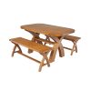 Country Oak 140cm X Leg Oval Table and 2 1.2m X Leg Country Oak Benches - SUMMER SALE - 4
