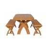 Country Oak 140cm X Leg Oval Table and 2 1.2m X Leg Country Oak Benches - SUMMER SALE - 5