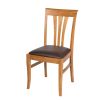 Victoria Oak Dining Chair Brown Leather Pad - £30 OFF FLASH SALE - 3